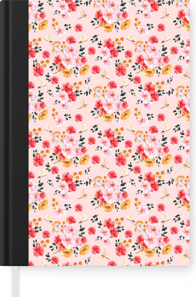 MuchoWow Notizbuch Tagebuch Haushaltsbuch Notebook A5 Blumen - Farben - Collage - Notizblock - Notizheft - Notebook - Schreibblock - Papier