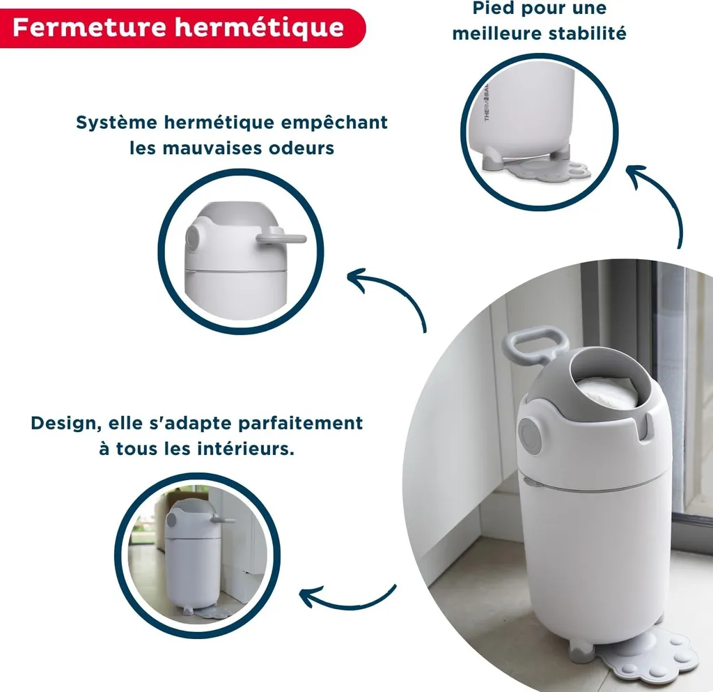 Contenitore Pannolini Thermobaby Design Inodore Senza Ricariche - 4
