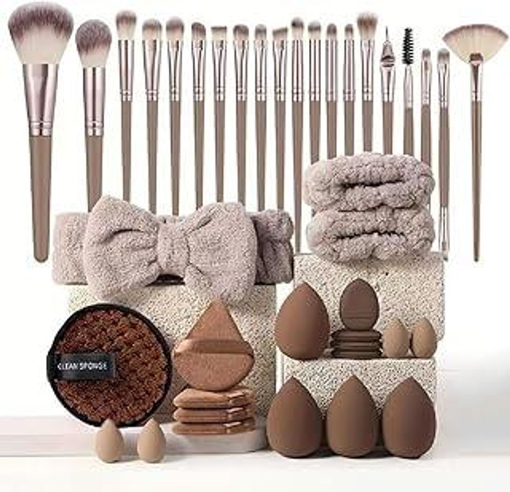 40 Stück Pinselset Makeup Professionelles Make up Pinsel set für Frauen | Foundation-Mischungen | Premium Beauty-Werkzeuge, Schwamm für Foundati...