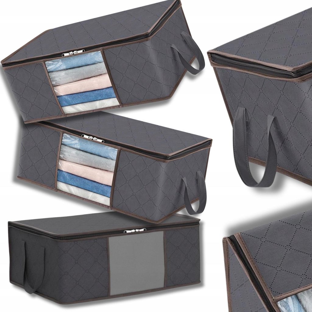 EDIBAZZAR | Organizer-Set, 3-teilig, Taschen für Kleiderschrank, Bettwäsche, Kleidung, großes 35-Liter-Set