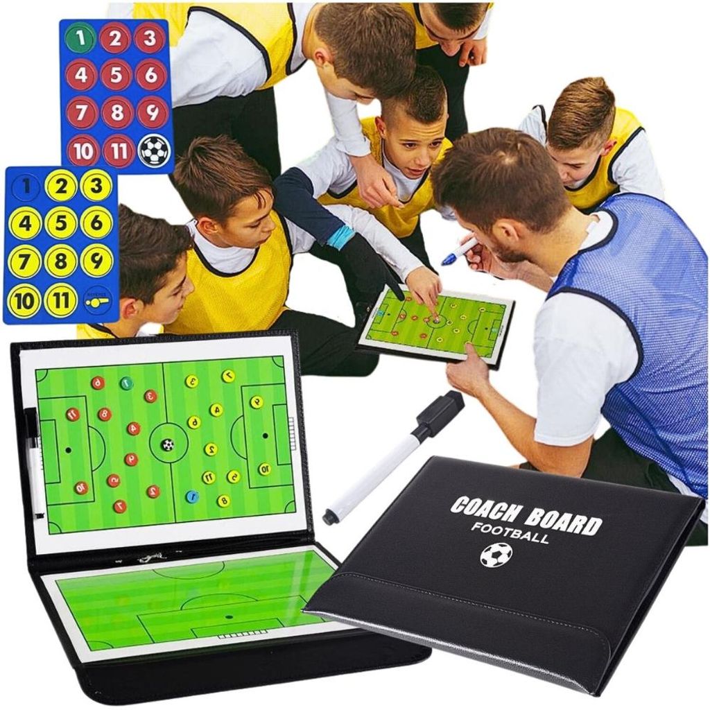 Fußball Taktiktafel für Trainer mit 24 Magneten und Marker Produktbild 
