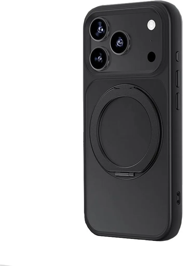 INF Custodia Antiurto Nera Effetto Seta con Supporto 360° per iPhone 17