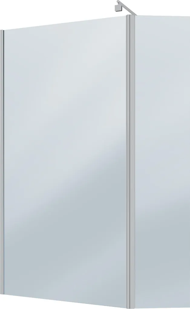 Écran de douche fixe et battant 140 cm verre bleu nuit effet fumé luxe