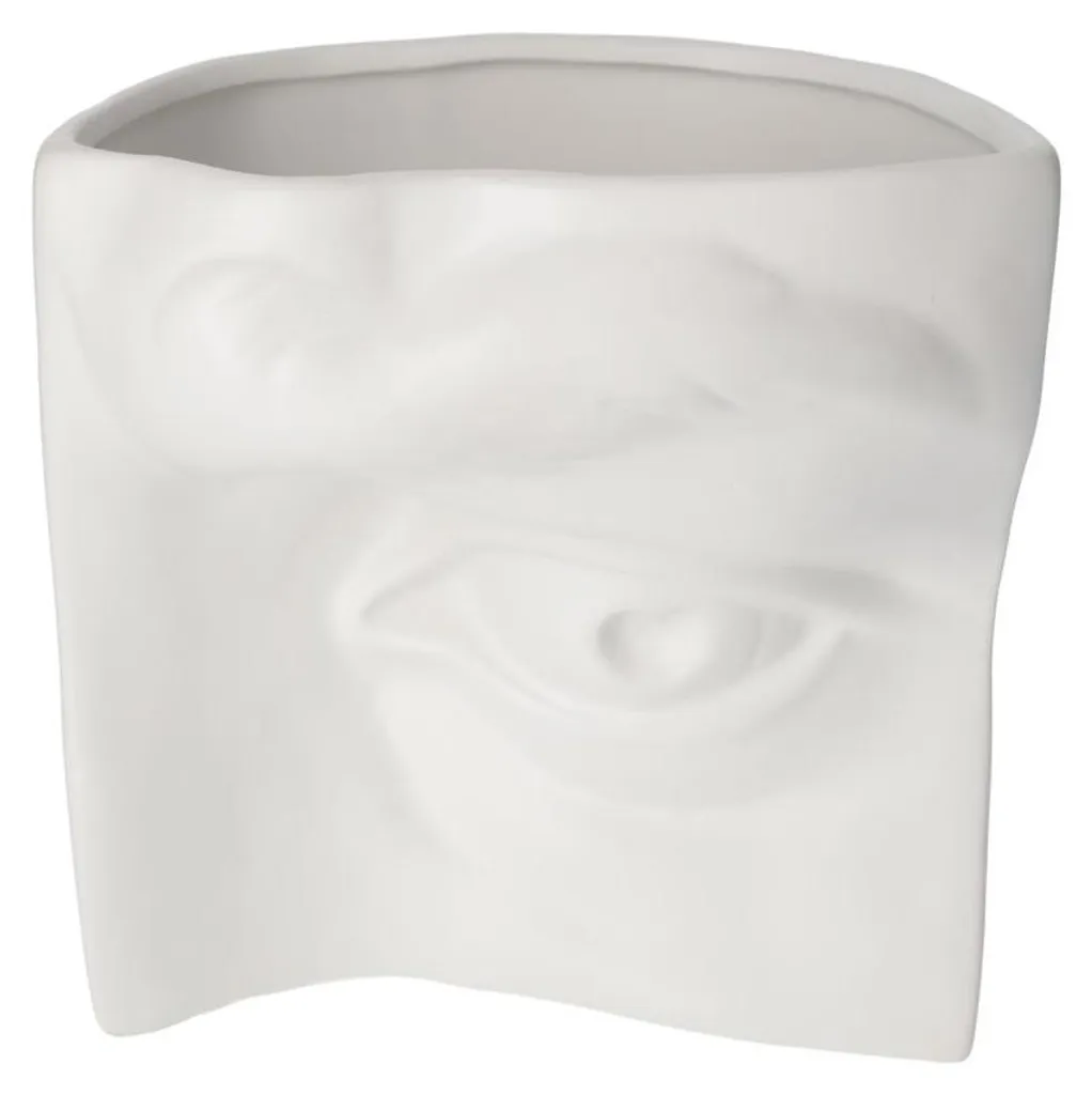 Vase œil en céramique blanche mate pour sublimer vos bouquets de fleurs