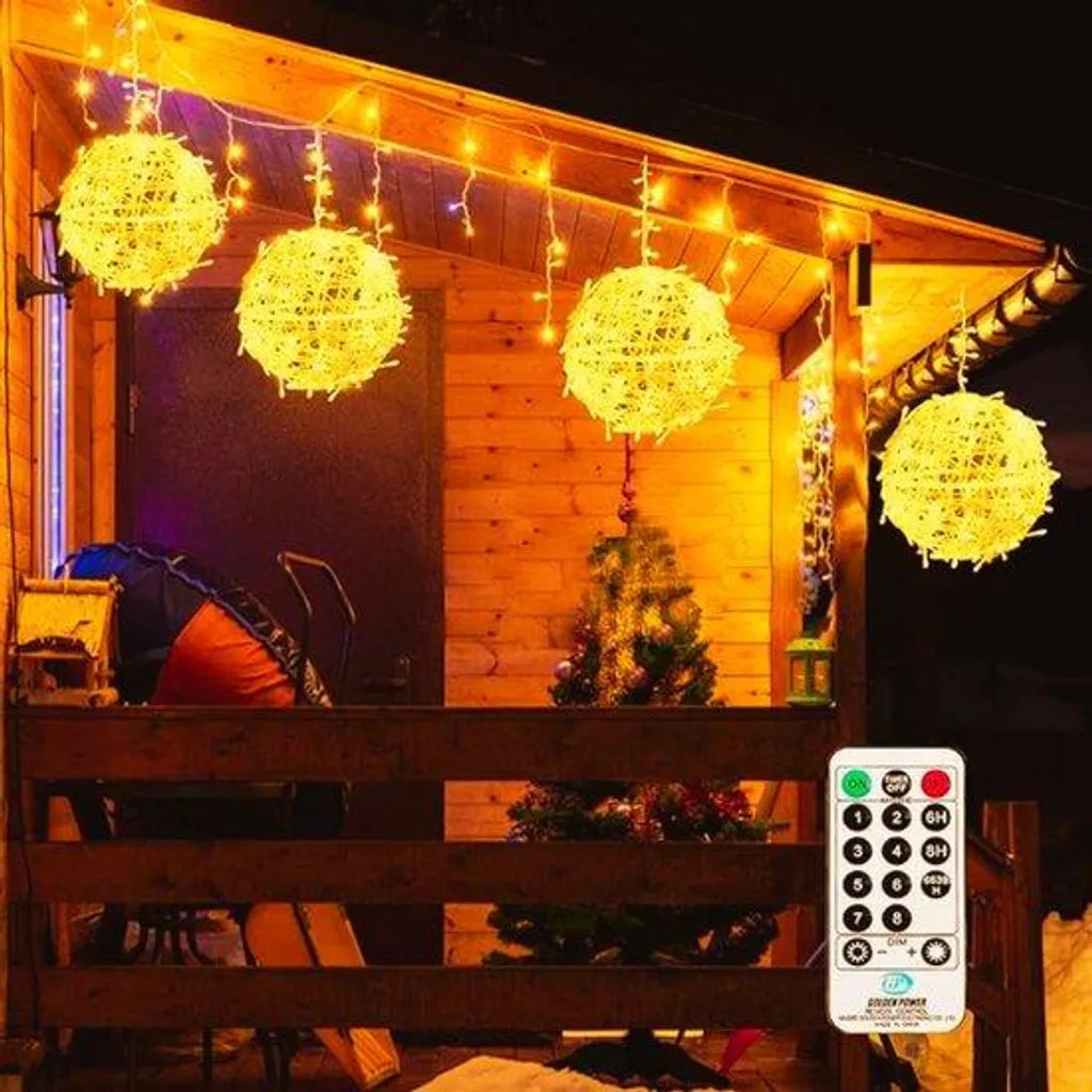Guirlande LED Extérieur 4 Ampoules 20cm IP65 avec Télécommande et Câble