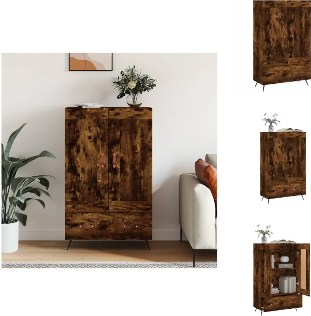 Mobile Credenza Alta 115cm Rovere Affumicato vidaXL Design Moderno