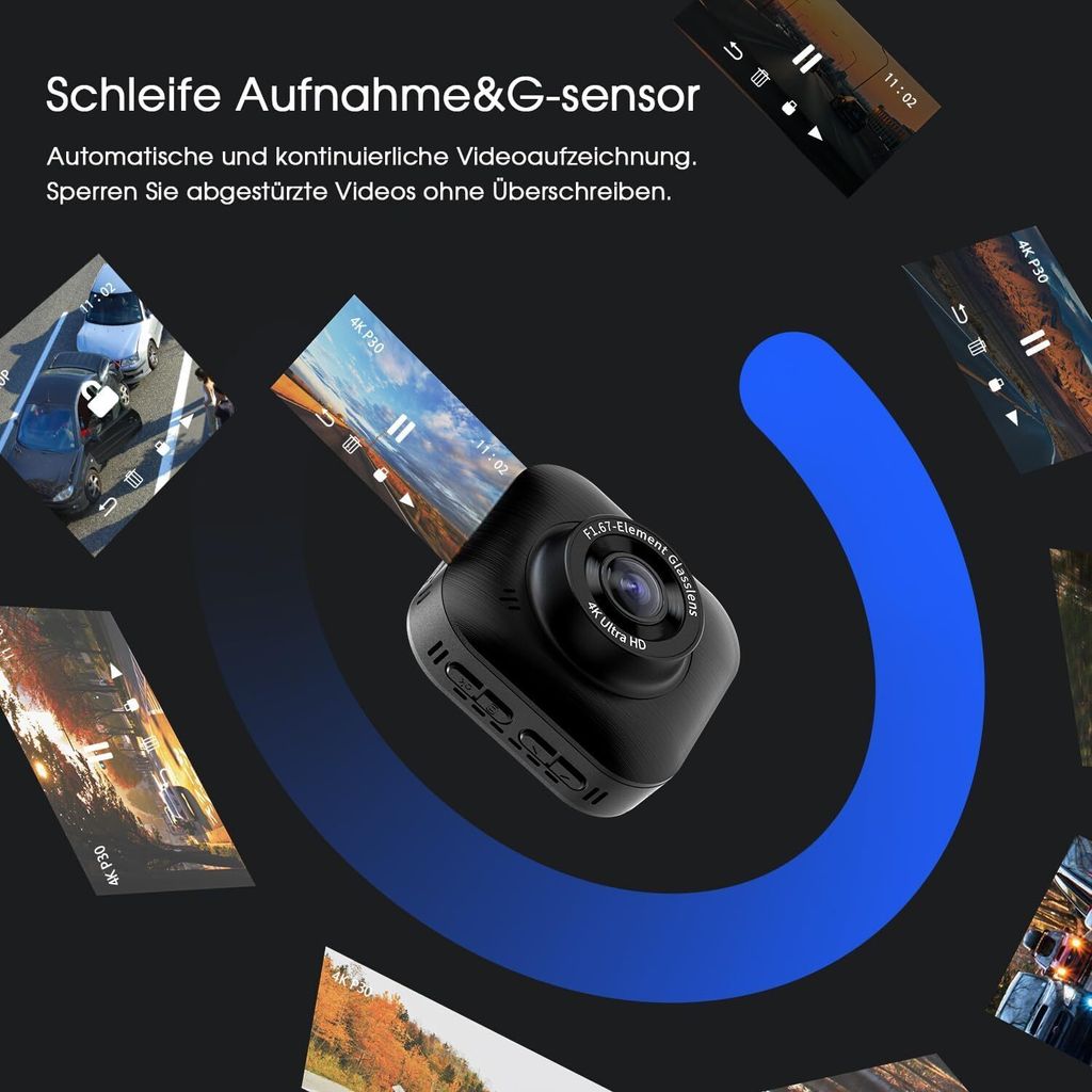 Přístrojová kamera do auta s přední zadní kamerou 4K/1080P, Obrázek produktu 5
