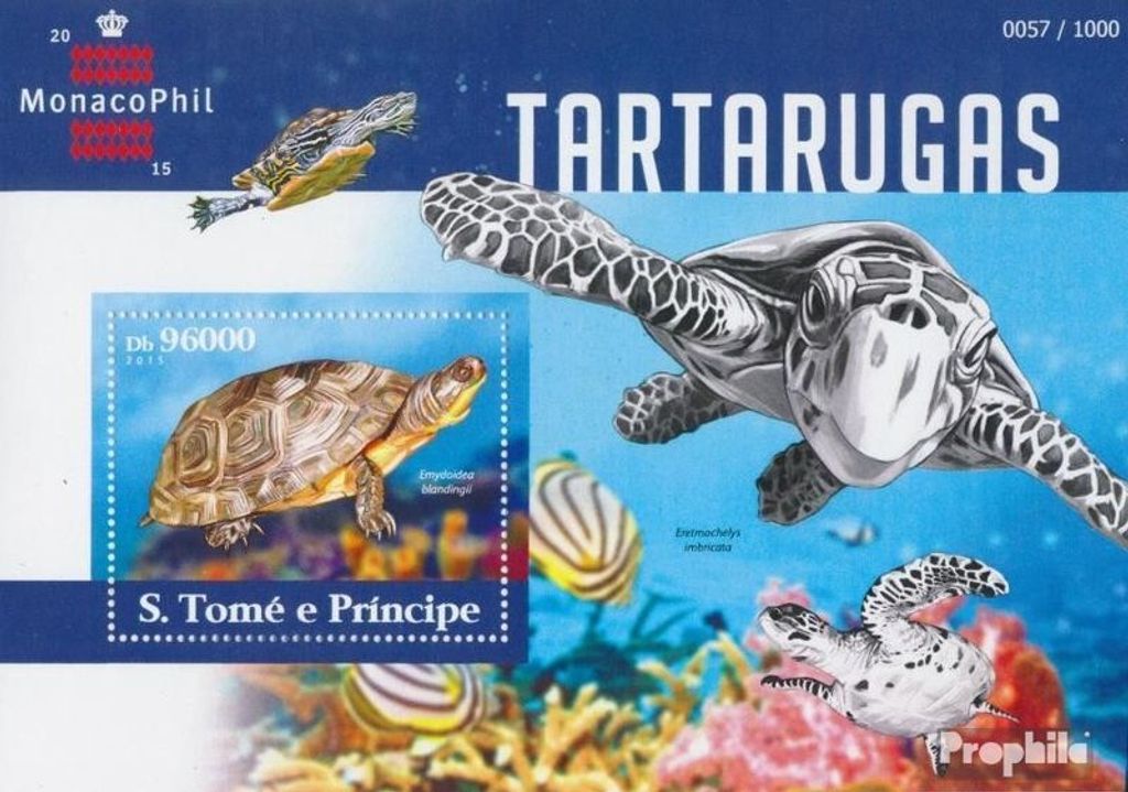Briefmarken Sao Tome e Principe 2015 Mi Block 1118 (kompl. Ausgabe) postfrisch Schildkröten