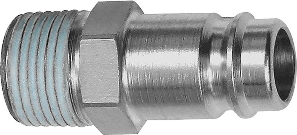 Riegler Nippel, NW 10, Stahl gehärtet/vern., R 3/4 AG PTFE beschichtet