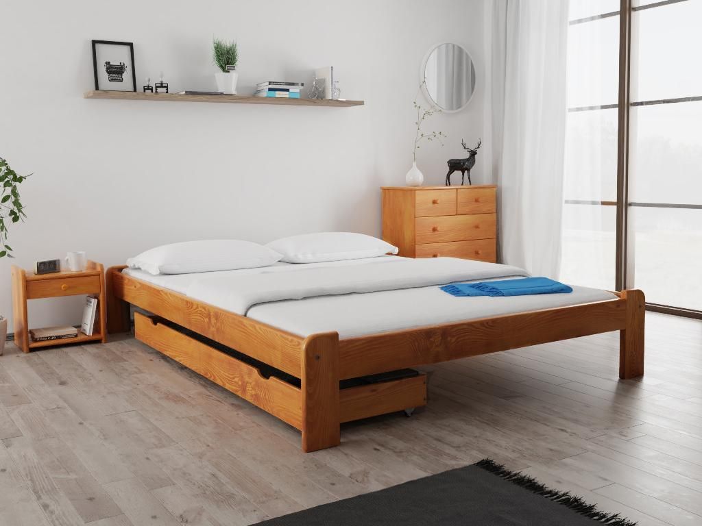 Bett ADA 140 x 200 cm, Erle Matratze: Matratze Somnia 18 cm, Lattenrost: Ohne Lattenrost