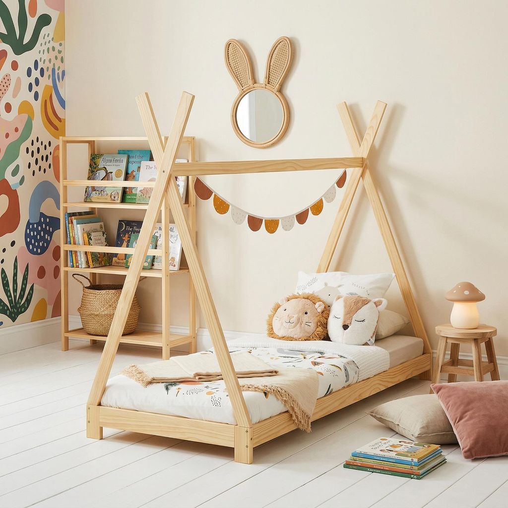 Tipi Bett ELIN aus massiver Kiefer in 90 x 190, Kinder Produktbild 
