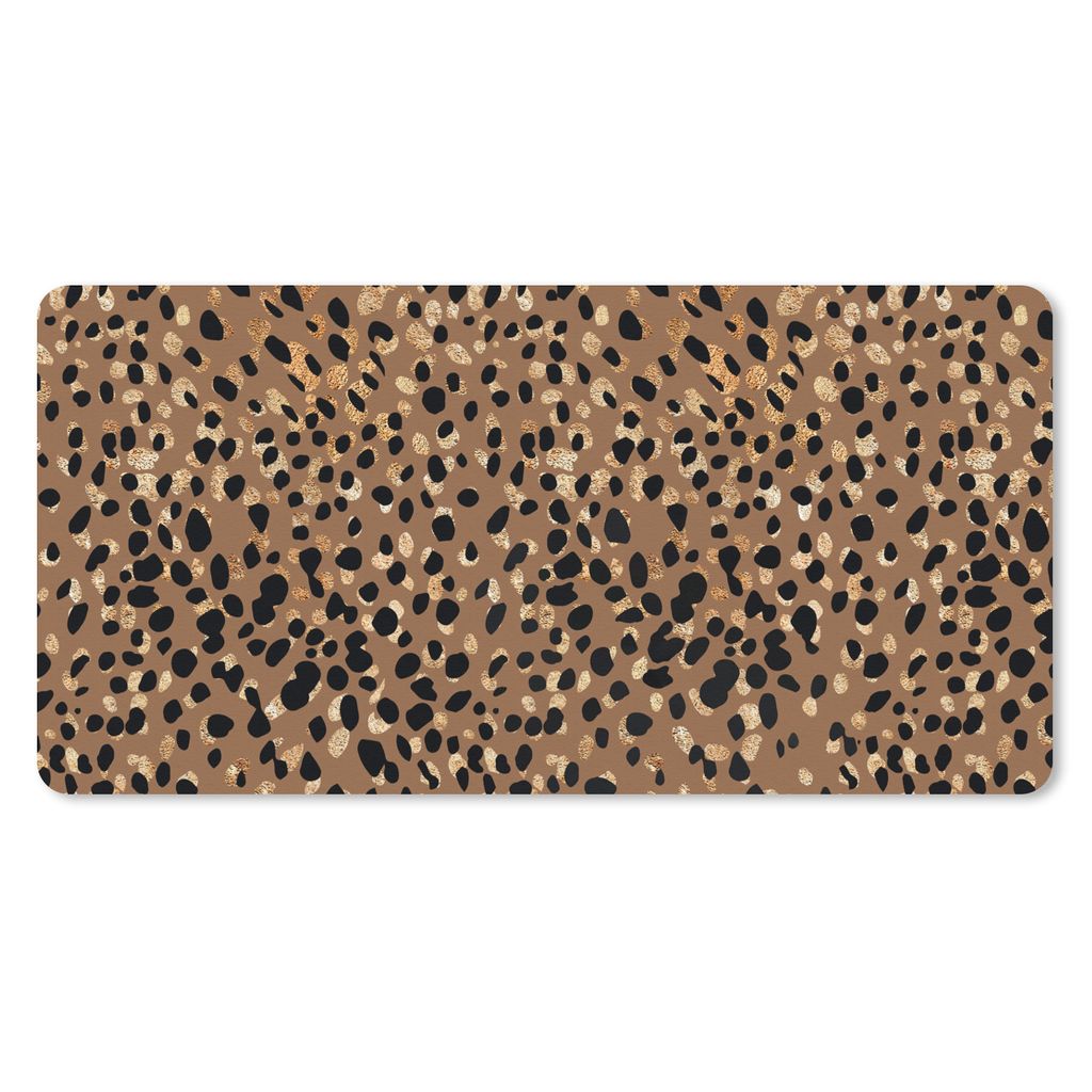 MuchoWow Mauspad Mousepad - Tiermuster - Leopard 60x30 cm - Mousepads - Maus Mat - Pad - Mausunterlage - Nachhaltig