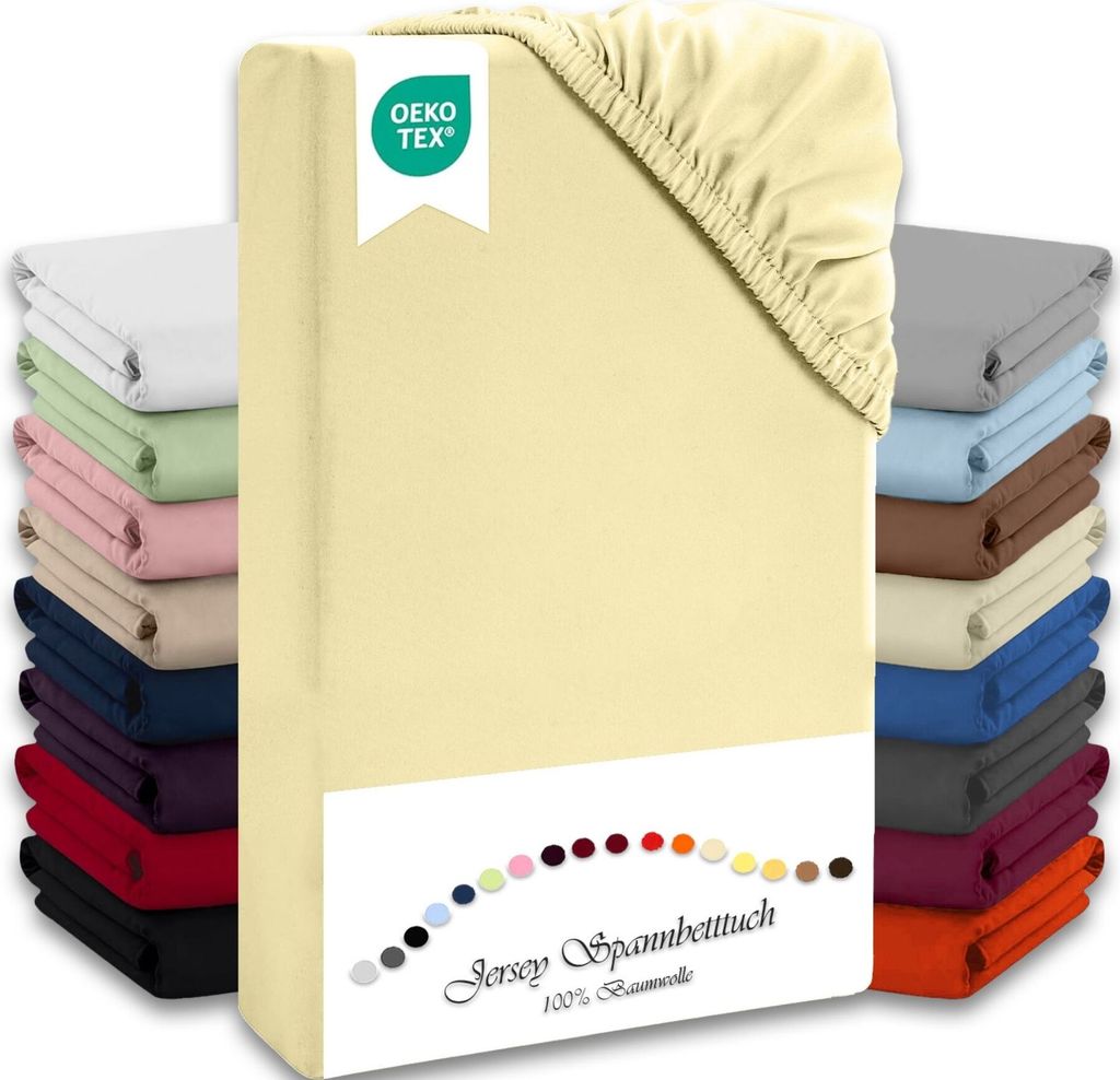 Jersey Spannbettlaken 180-200x200cm Weizen