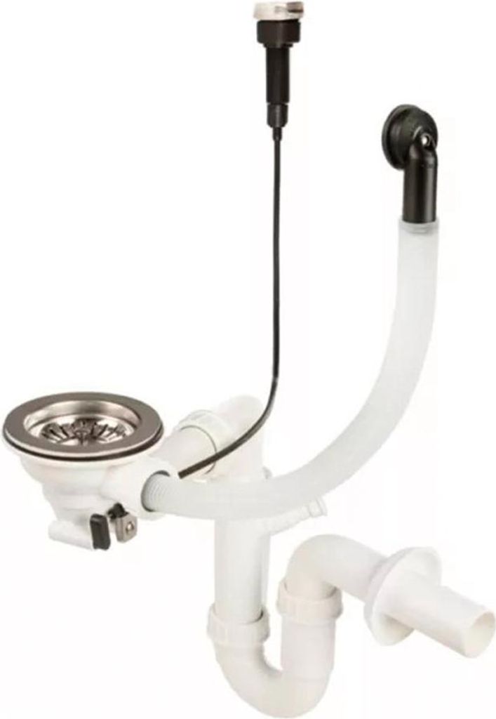 Leziter Siphon für 1-Becken-Spüle mit automatischem Ablauf