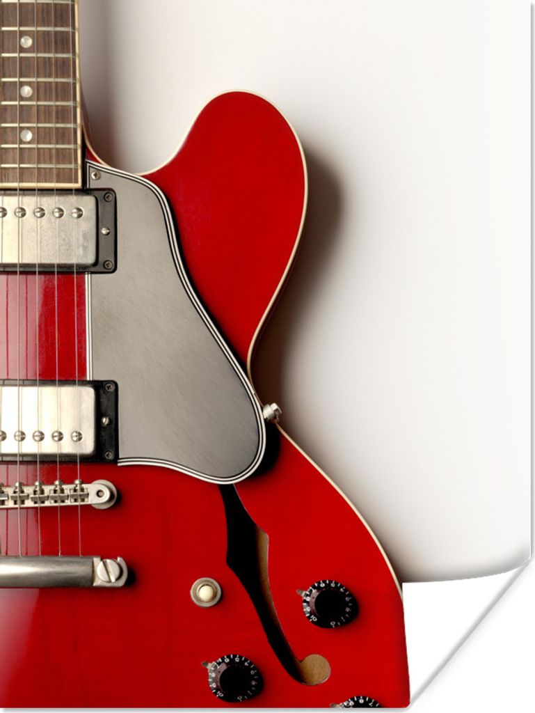 MuchoWow Poster Eine rote E-Gitarre 60x80 cm - Schlafzimmer Dekoration