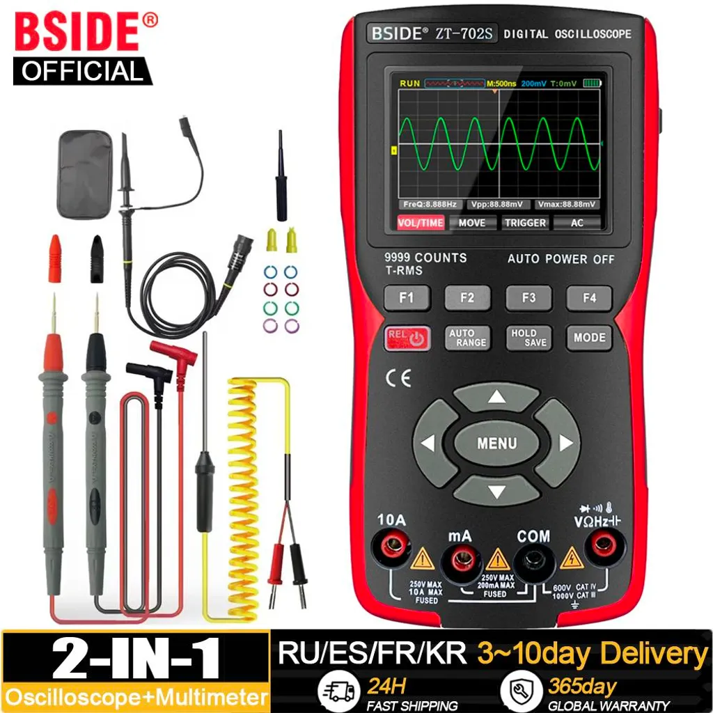 Mini oscilloscope portatif rechargeable 10MHz écran LCD pour électronique