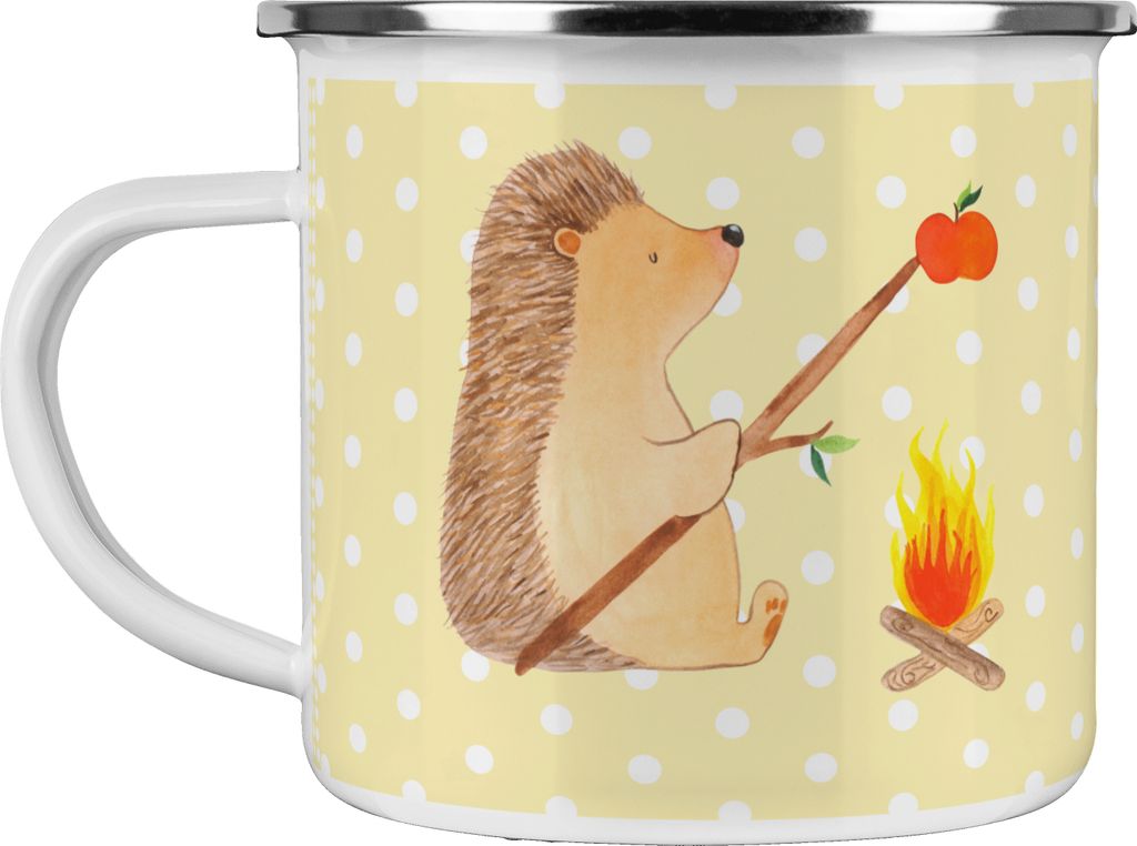 Mr. & Mrs. Panda Teetasse Igel Grillen - Gelb Pastell - Geschenk, Ziele, Motivation, Spruch, Pott, becher emaille, Teebecher, Haferl, Arbeitslos, T...