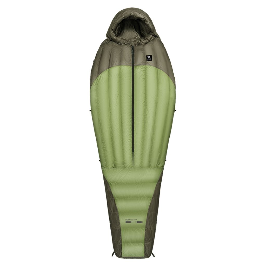 Qunature Outdoor Camping Schlafsäcke Winter Mumie Daunenschlafsack Olivgrün L 80X220cm