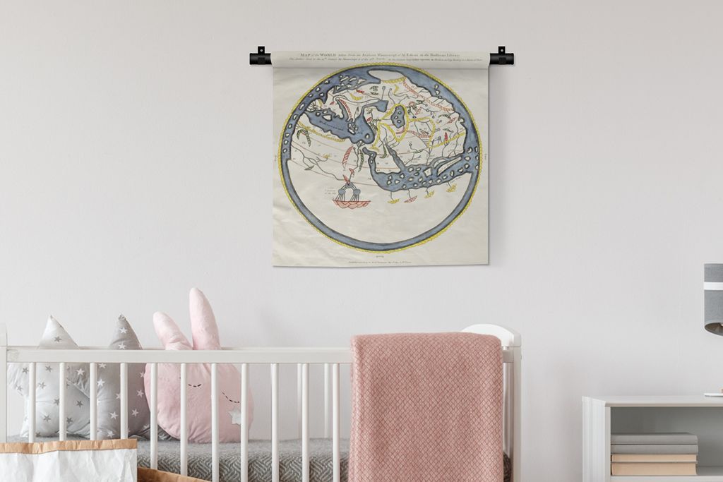 MuchoWow Wandteppich Wandbehang Weltkarte - Vintage - Arabisch 60x60 cm Tapisserie Dekoration Wandtuch - Dekorationen - Wand Decke