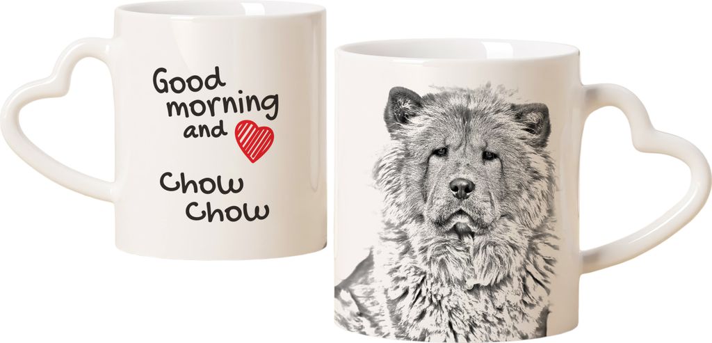 Chow Chow - Tasse mit Hund, entzückende Tasse mit herzförmigem Henkel, universelles Geschenk der Marke Art-Dog