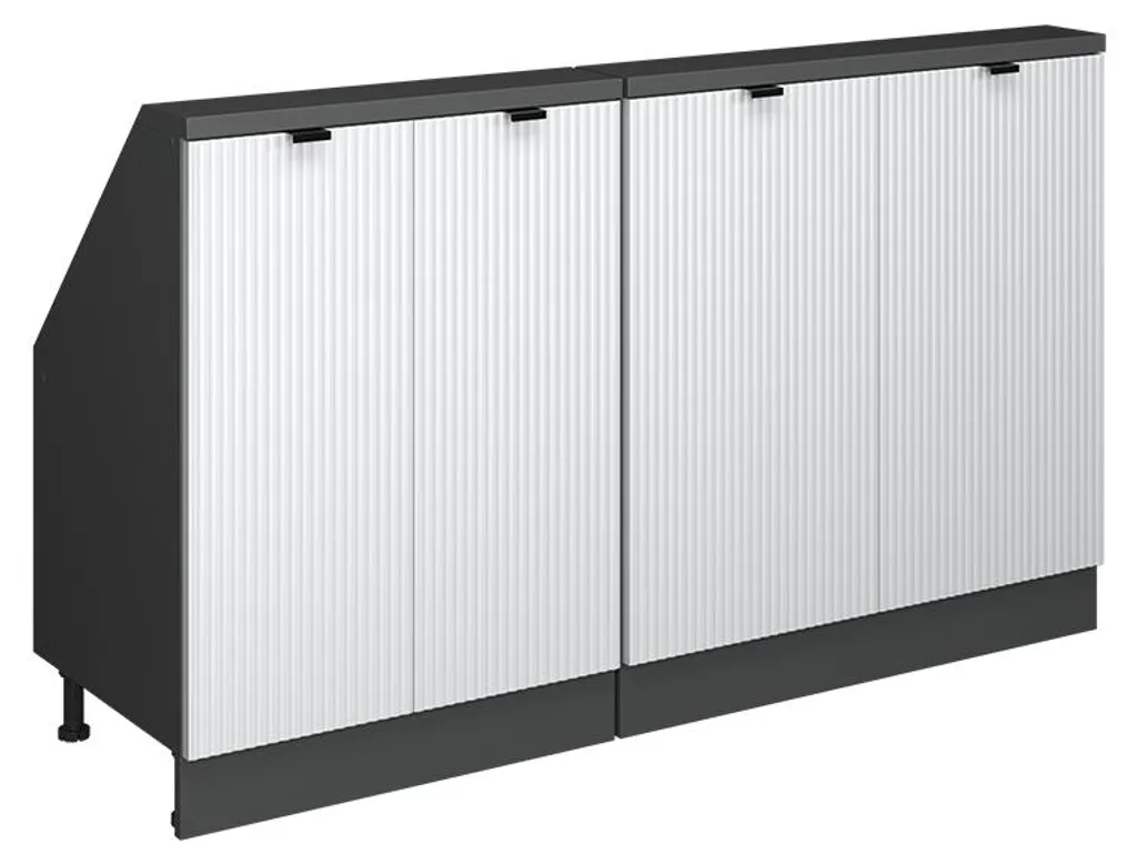 Meuble de rangement 140cm blanc cannelé Vicco Rion 59705 - Design Chic