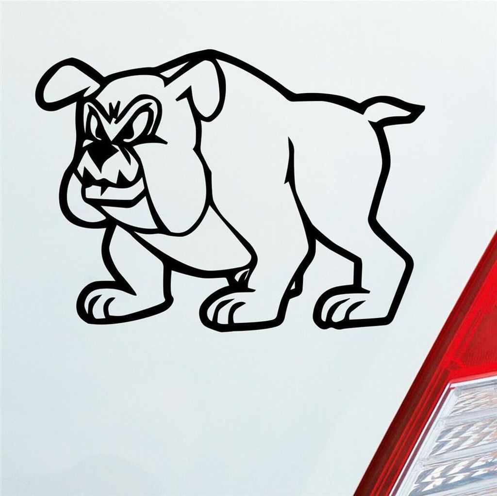 Auto Aufkleber Bulldogge Boxer Magnat Tuning Dog Hund Tier 12x9 cm Schwarz Matt Sticker Heckscheibenaufkleber