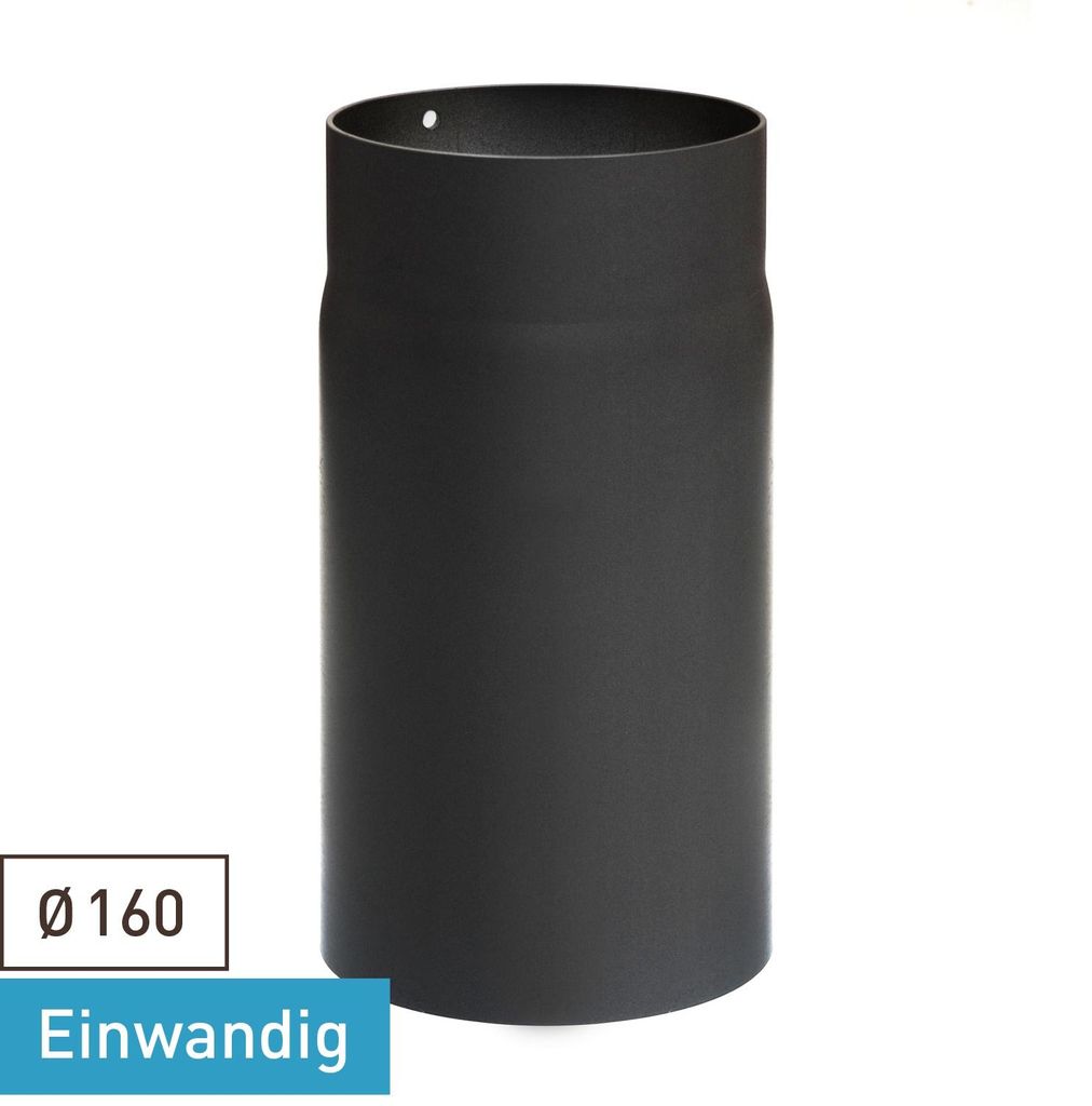 Raik Basic Längenelement 160mm schwarz L: 250mm für Rauchrohr / Ofenrohr