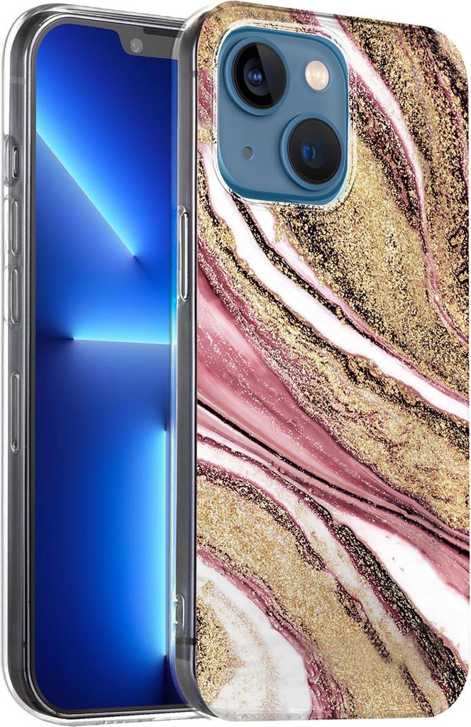 Hülle für Apple iPhone 13 Schutzhülle Marmor Motiv Handy Case Silikon Slim Cover