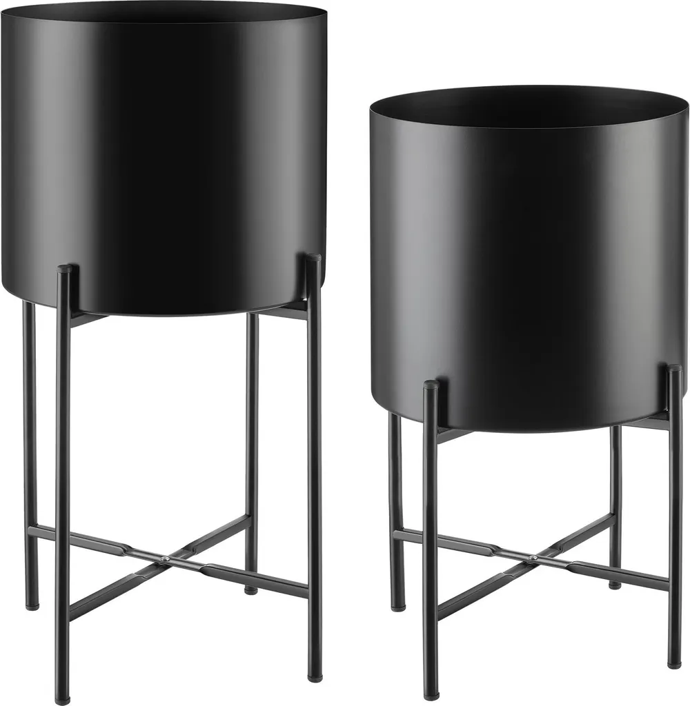 Support de plantes MINE en acier revêtu par poudre noir - 60cm de haut