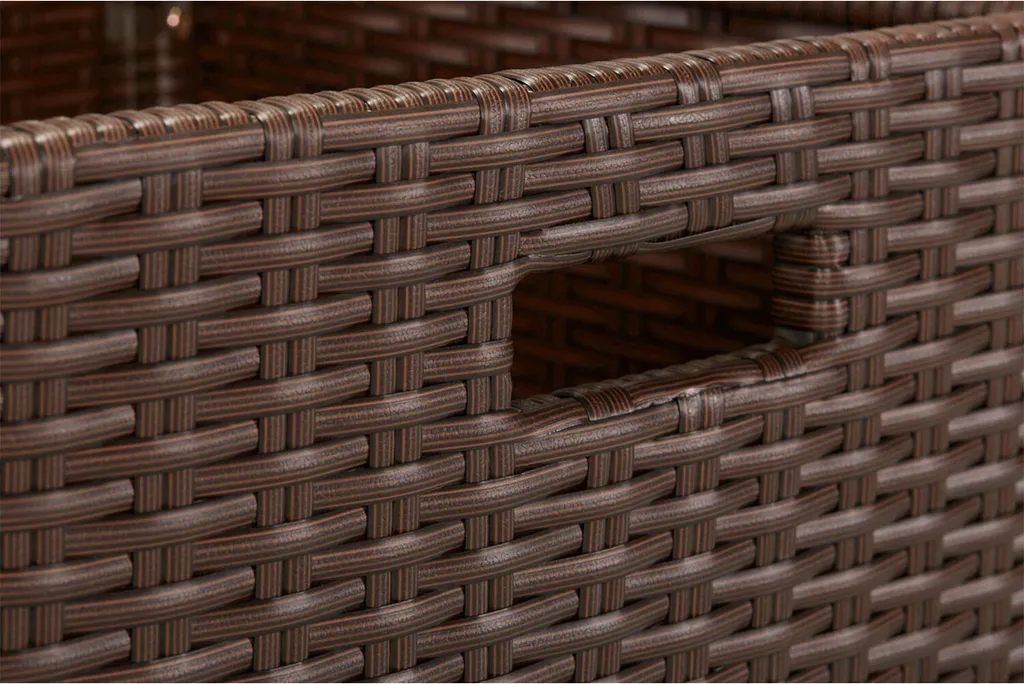 Petite boîte de rangement marron maille plastique et acier ultra résistante