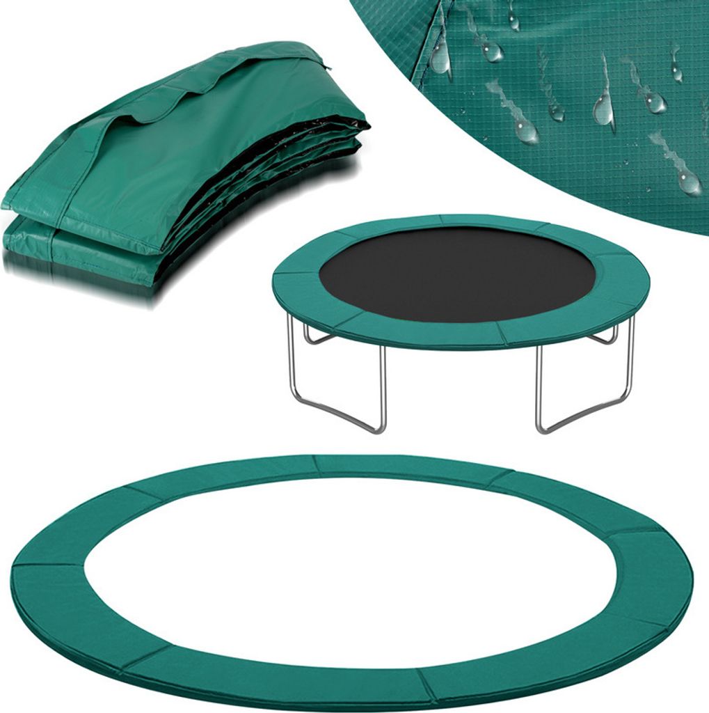 TolleTour Trampolin Randabdeckung 28cm breit 100% UV-beständig Reißfest Wetterbeständig Universell Federabdeckung Randschutz, Grün,Größe:Ø 4...