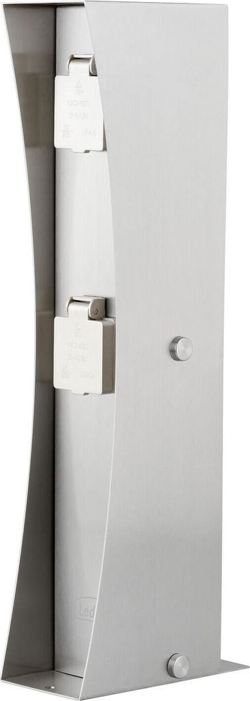 Ledino Steckdosensäule 2er Connect D2, Edelstahl Außen Produktbild 