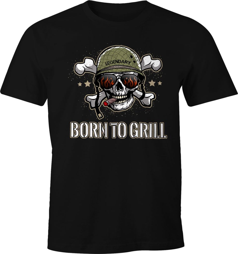 Born To Grill Lustiges Herren T-Shirt für den ambitionierten Grill-Meister Moonworks XS