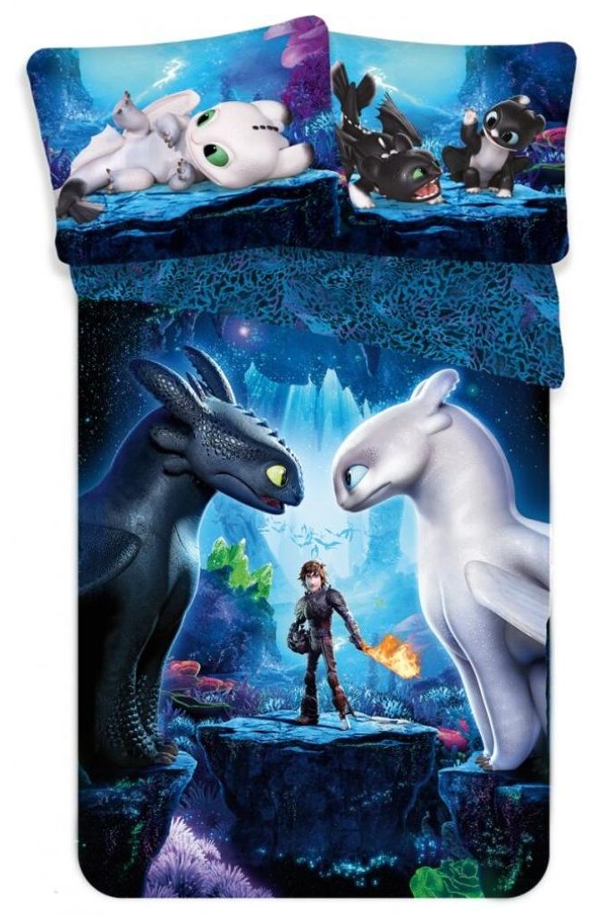 Bavlnené obliečky Ako vycvičiť draka 3 140x200 + 70x90 cm  Obrázok produktu 