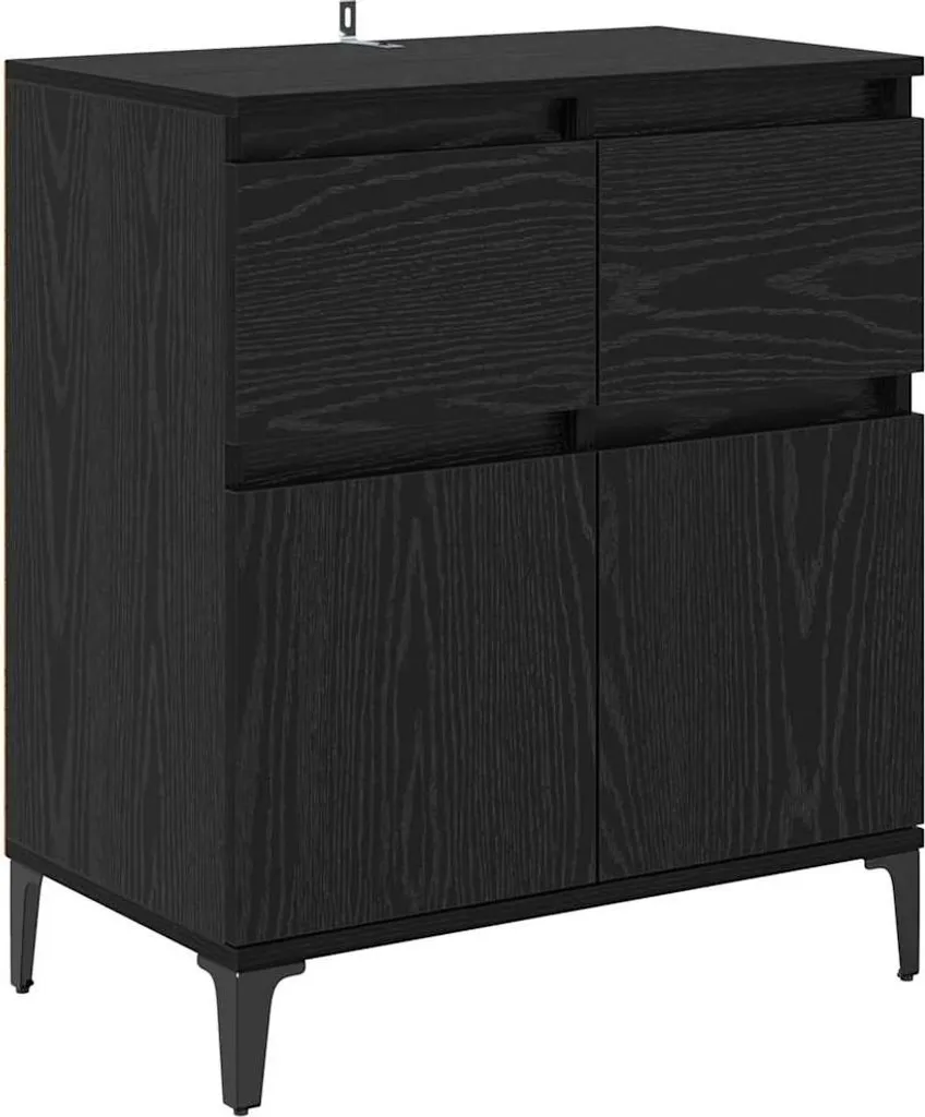 SYFAX™ Mobile Archivio Rovere Nero 60x70cm - Credenza Ufficio con Cassetto