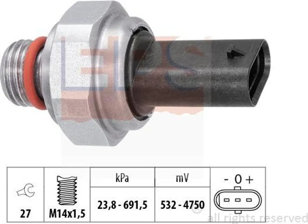 Capteur Pression Gaz Échappement EPS 1.980.013 pour BMW Série 5 G30 F10