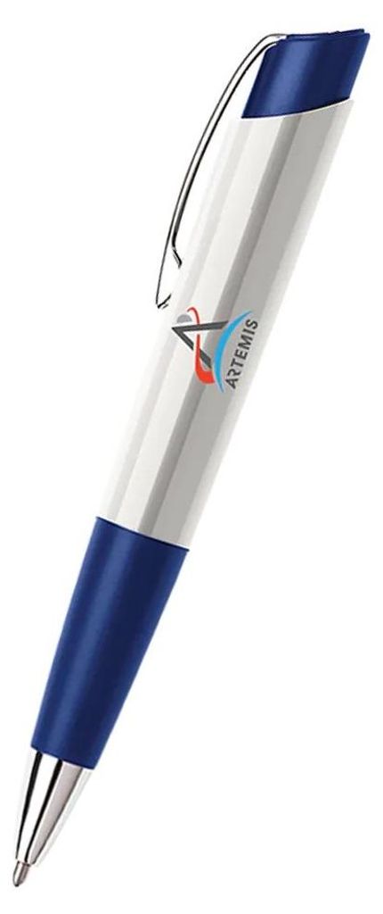 Stylo Eclipse Space, plastique blanc avec clip et logo Image du produit 