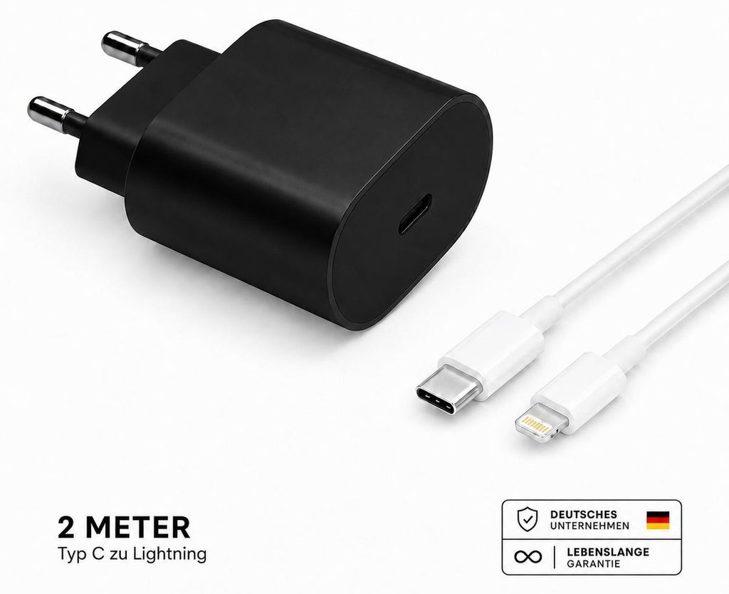 25W USB-C Ladegerät mit Kabel – Netzteil, Adapter & Produktbild 