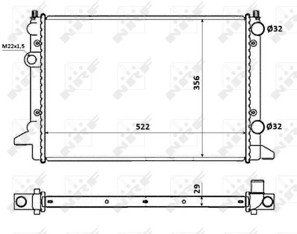Radiateur moteur NRF 54695 haute performance pour Passat (35I) 3A0121253AA