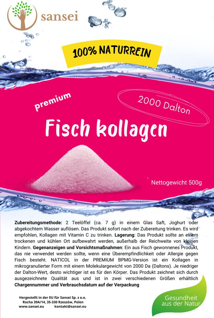 SANSEI Kolagen rybi w proszku Kolagen PREMIUM 2000 Dalton - Zdjęcie produktu 2