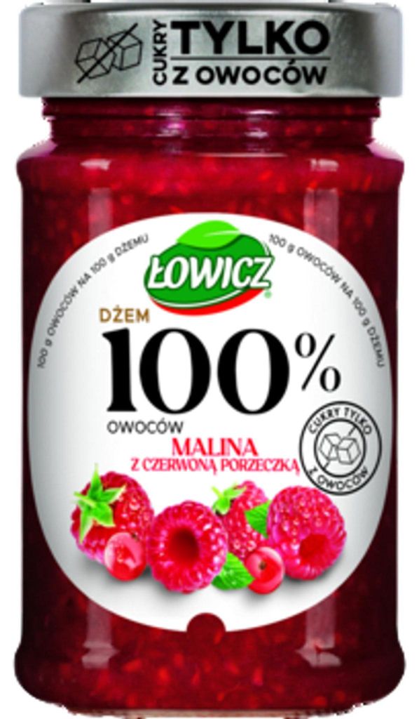Łowicz Dżem 100 % Owoców Malina Z Czerwoną Porzeczką 210 G Zdjęcie produktu 