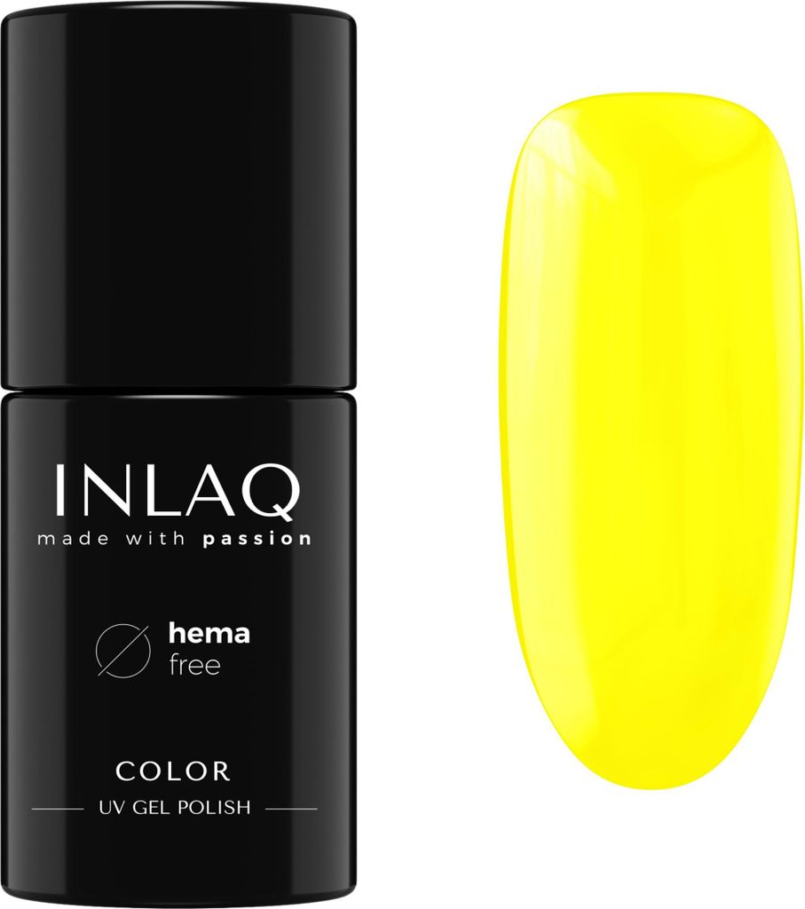 INLAQ HEMA Free UV Nail Polish 6 ml - Gel Nagellack frei von HEMA - Neon Spectrum Kollektion - Farbe Gelb