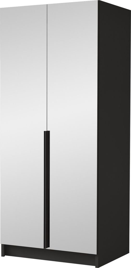 MIRJAN24 Kleiderschrank Bono III, Schlafzimmer, mit Spiegel, Drehtürenschrank, mit Kleiderstange, Modern, Garderobenschrank, Metallgriffe (Farbe: ...