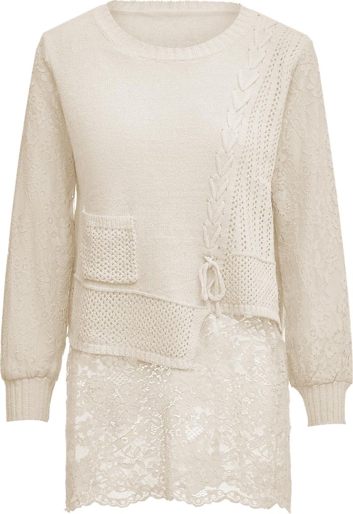SIDONA damen strickpullover - wollweiss, XS/S