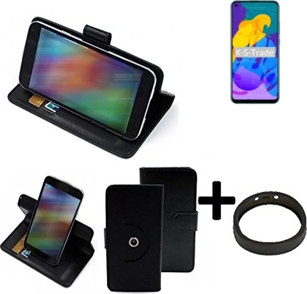 K-S-Trade Case Schutz Hülle kompatibel mit Huawei Honor Play 4T + Bumper Handy Hülle Flipcase Smartphone Cover Handy Schutz Tasche Walletcase