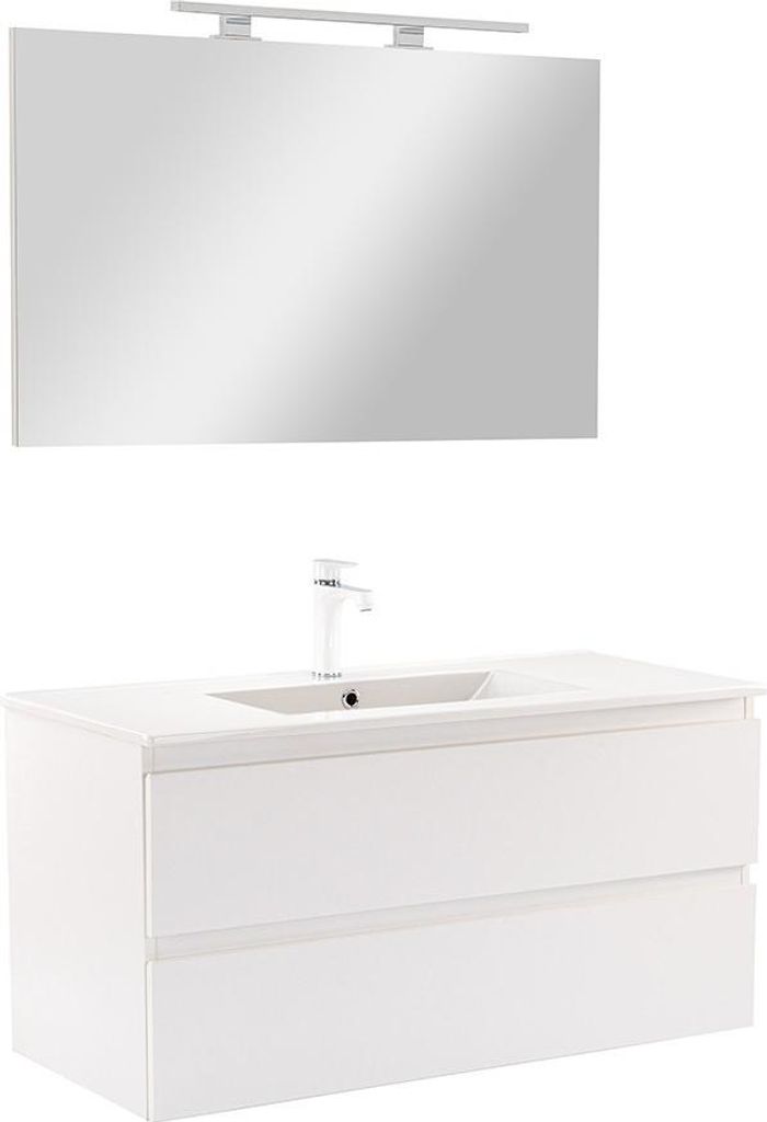 Leziter Vario Forte 100 Komplettbadmöbel weiß-weiß