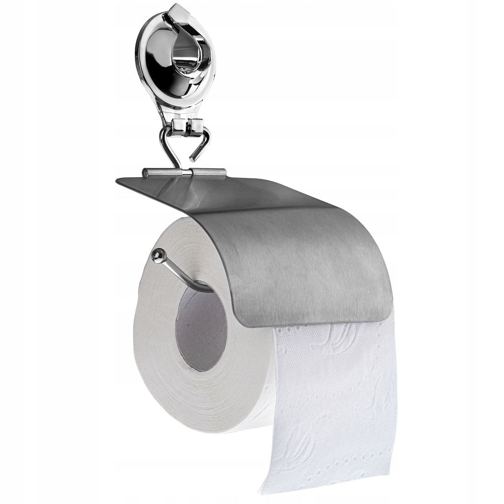 Forte Toilettenpapierhalter mit Saugnapf, silber