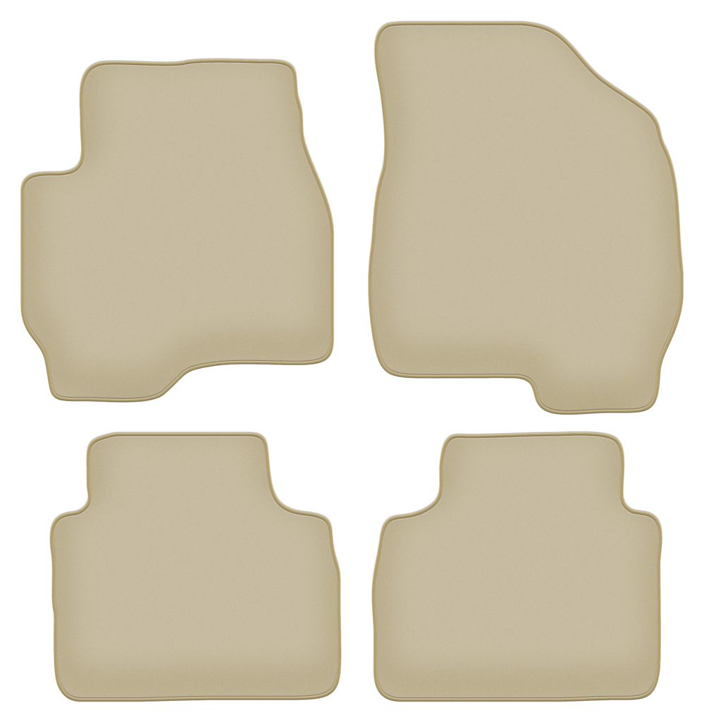Velours-Fußmatten PREMIUM beige passend für Mazda Tribute (2000-2011, SUV) – mit Befestigungen – passgenau