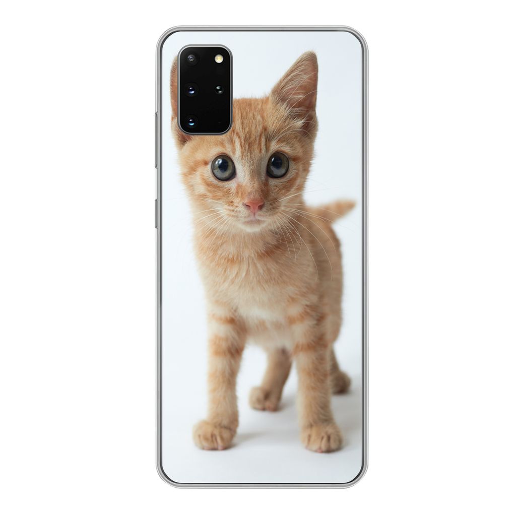 MuchoWow Handyhülle Schutzhülle Hülle für Samsung Galaxy S20 Plus Katze - Rot - Kätzchen - Mädchen - Kinder - Jungen - Kind Silikon Softcas...