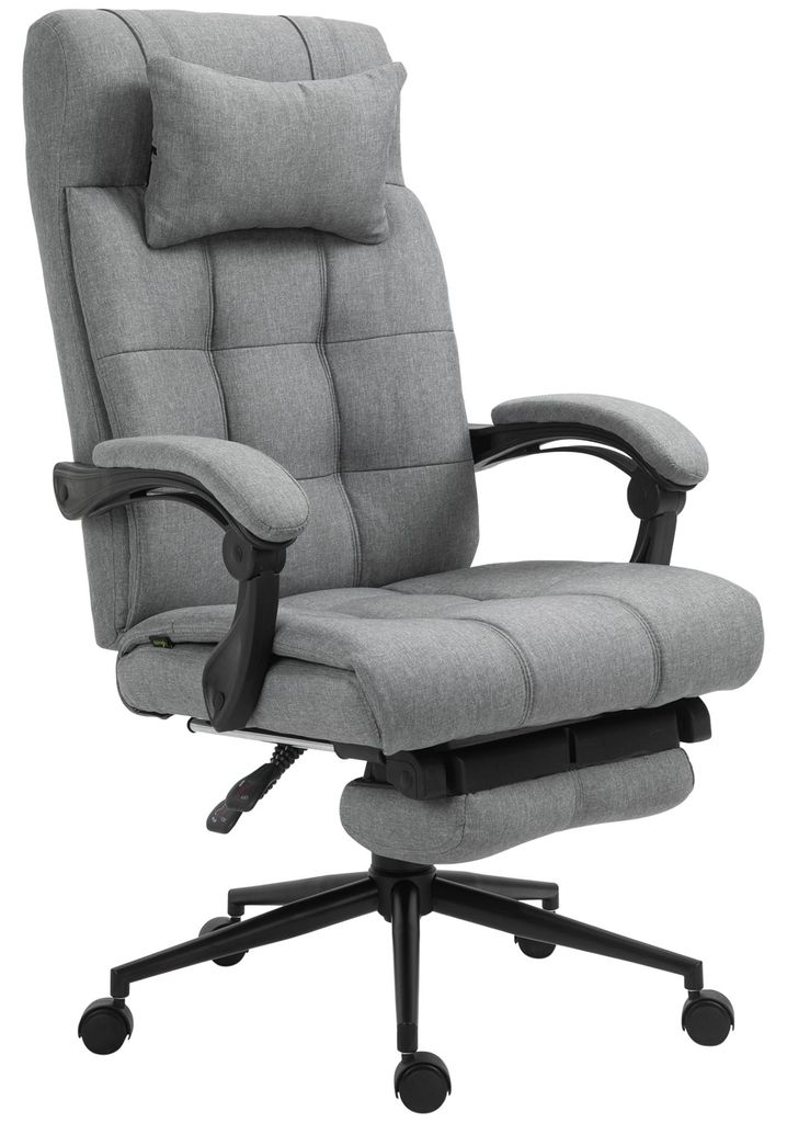 Bš¹rostuhl Erogonomischer Schreibtischstuhl mit Liegefunktion. Kopfkissen. Armlehne. H?henverstellbarer Drehstuhl mit Fu?stš¹tze Leinenoptik He...